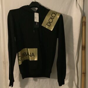 Dolce & Gabbana Black Sweatshirt with Gold Panels
